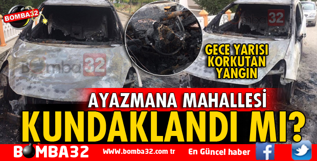 ISPARTA'DA GECE YARISI OTOMOBİL CAYIR CAYIR YANDI