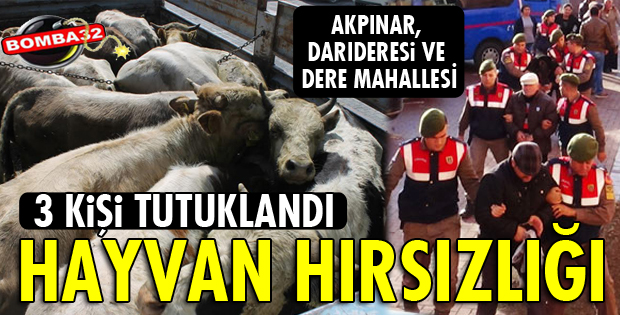 ISPARTA'DA HAYVAN HIRSIZLIĞI OPERASYONU