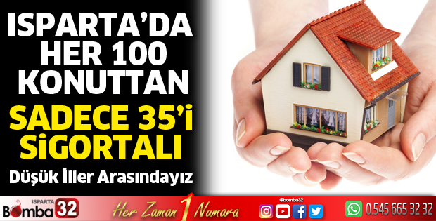 Isparta'da her 100 konuttan 35'i sigortalı 