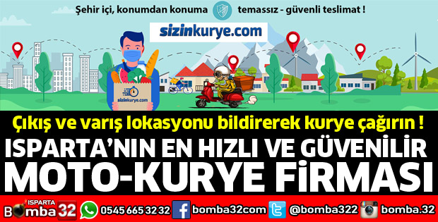 Isparta'da hızlı ve güvenilir moto-kurye Sizin Kuryeniz 