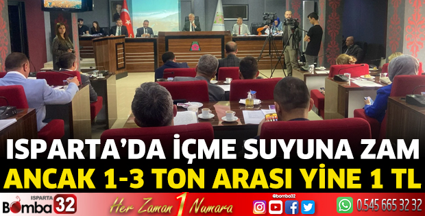 Isparta'da içme suyuna zam