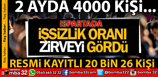 ISPARTADA İŞSİZLİK ORANI AÇIKLANDI