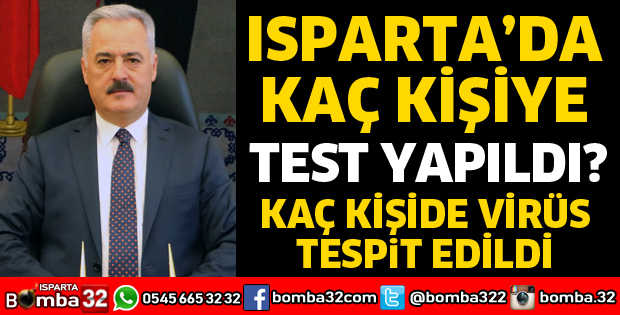 ISPARTA'DA KAÇ KİŞİYE KORONAVİRÜS TESTİ UYGULANDI