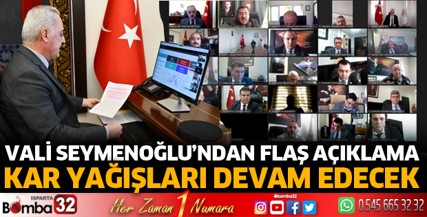 Isparta'da kar yağışları devam edecek