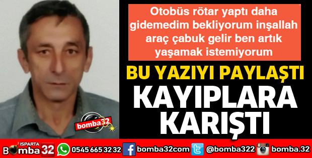 ISPARTA'DA KAYIP OLARAK ARANIYOR