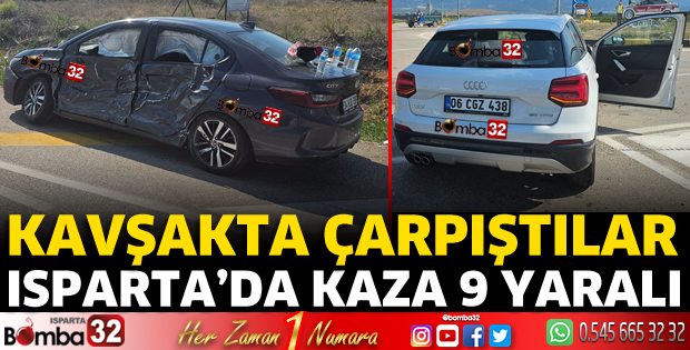 Isparta'da kazada 9 yaralı 