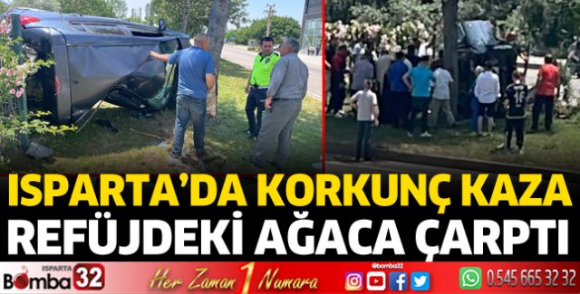 Isparta'da kazada sürücü yaralandı