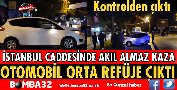 ISPARTA'DA KONTROLDEN ÇIKAN OTOMOBİL ORTA REFÜJE ÇIKTI