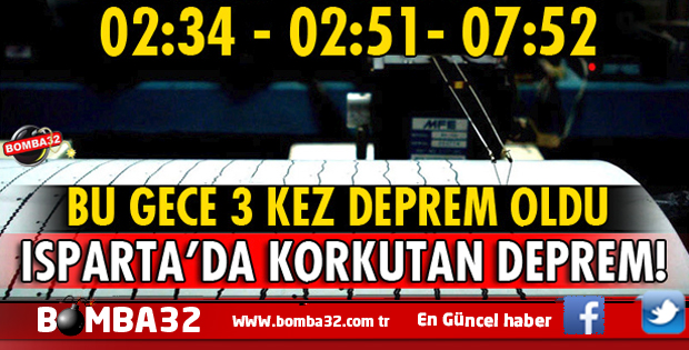 ISPARTA'DA   KORKUTAN DEPREMLER  İŞTE DETAYLAR 