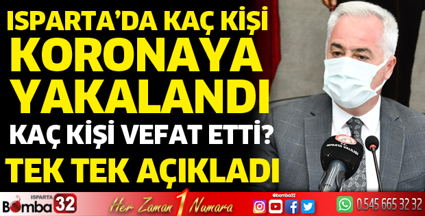 Isparta'da koronavirüste son durum