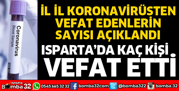 ISPARTA'DA KORONAVİRÜSTEN KAÇ KİŞİ VEFAT ETTİ
