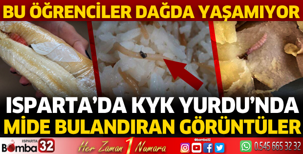 Isparta'da KYK Yurdu'nda mide bulandıran görüntüler