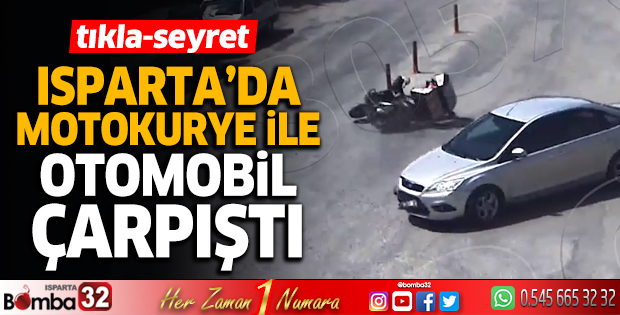 Isparta'da motokurye ile otomobil çarpıştı