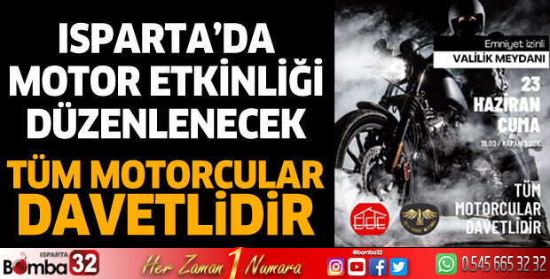 Isparta'da motor etkinliği düzenlenecek