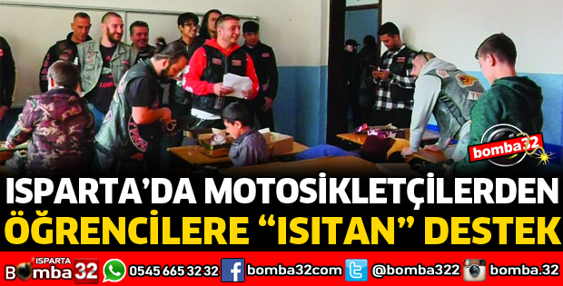 ISPARTA'DA MOTOSİKLETÇİLERDEN ISITAN DESTEK