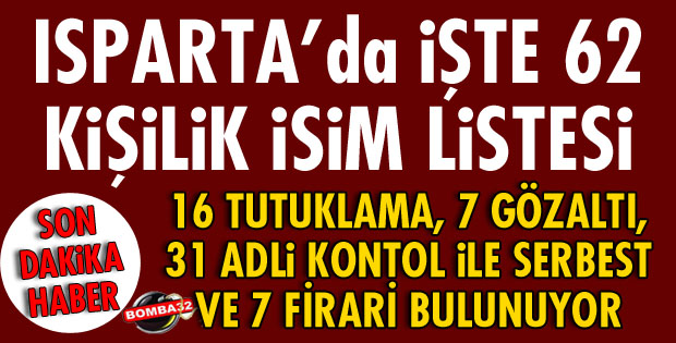 ISPARTA'DA O LİSTE AÇIKLANDI