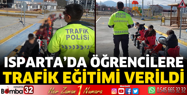 Isparta'da öğrencilere trafik eğitimi verildi