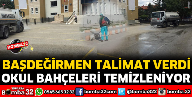 ISPARTA'DA OKUL BAHÇELERİ TEMİZLENİYOR