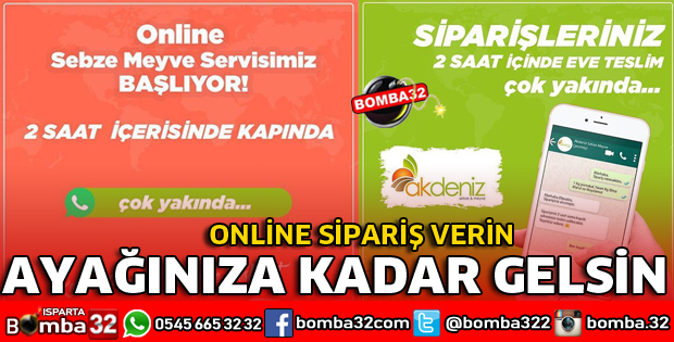 ISPARTA'DA ONLİNE SEBZE MEYVE UYGULAMASI BAŞLIYOR