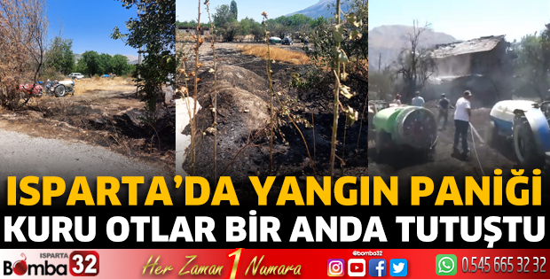 Isparta'da ot yangını korkuttu