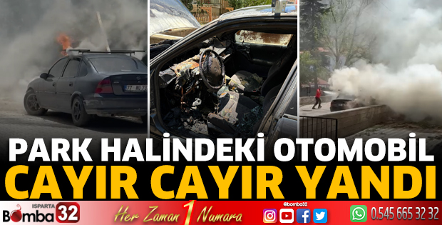 Isparta'da otomobil yangını
