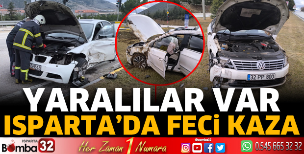 Isparta'da otomobiller çarpıştı 