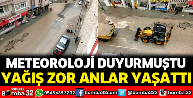 Isparta'da sağanak yağış zor anlar yaşattı