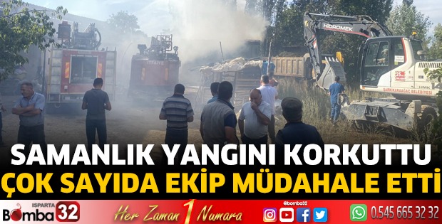 Isparta'da samanlık yangını 