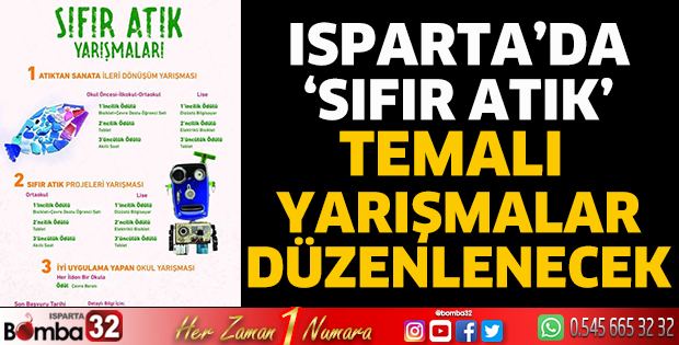 Isparta'da 'Sıfır Atık’ temalı yarışmalar düzenlenecek 