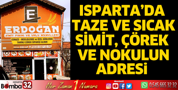 Isparta'da simit, tahinli çörek, nokulun adresi  