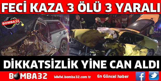 ISPARTA'DA TRAFİK KAZASI 3 ÖLÜ