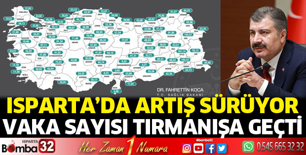 Isparta'da vaka artışı devam ediyor