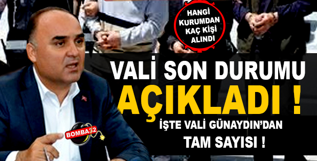 ISPARTA'DA VALİ GÜNAYDIN'DAN FLAŞ AÇIKLAMA