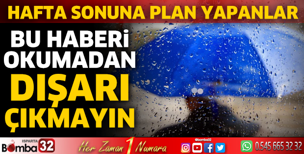 Isparta'da yağış bekleniyor