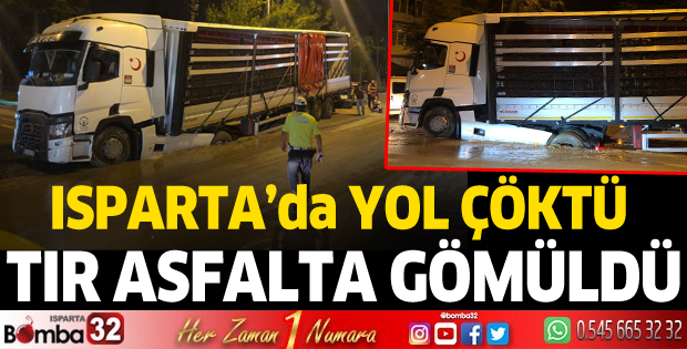 Isparta'da yol çöktü