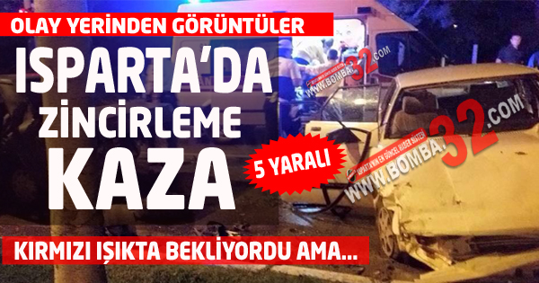 Isparta'da Zincirleme Kaza 5 Yaralı
