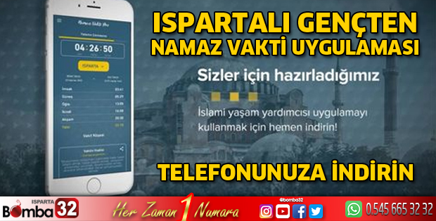 Ispartalı gençten namaz vakti uygulaması