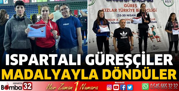 Ispartalı güreşçiler madalyayla döndüler