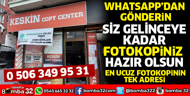 Isparta'nın fotokopi merkezi Keskin Copycenter