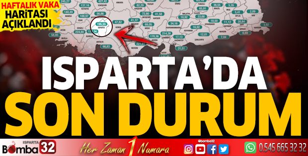 Isparta'nın haftalık vaka sayısı açıklandı