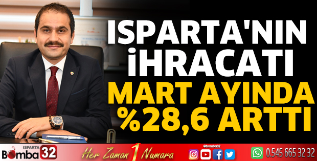 Isparta'nın ihracatı mart ayında %28,6 arttı