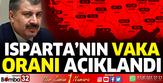 Isparta'nın vaka oranı açıklandı