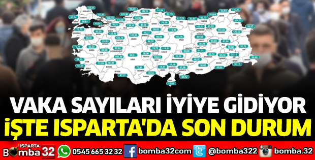 Isparta'nın vaka sayısı 