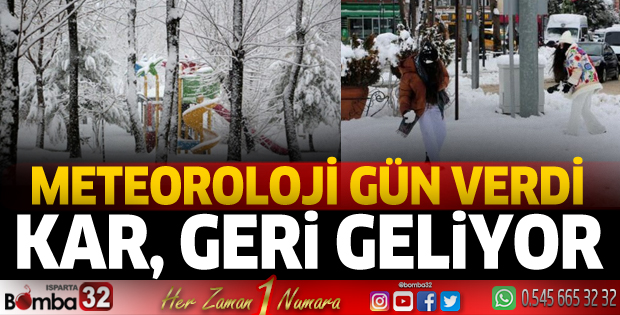 Isparta'ya kar yağışı geri geliyor