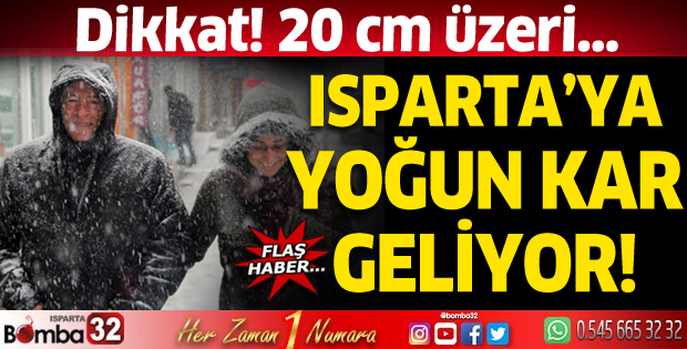 Isparta'ya yoğun kar geliyor!