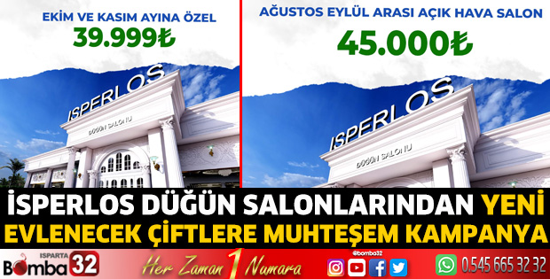 İsperlos Düğün Salonlarından yeni evlenecek çiftlere muhteşem kampanya
