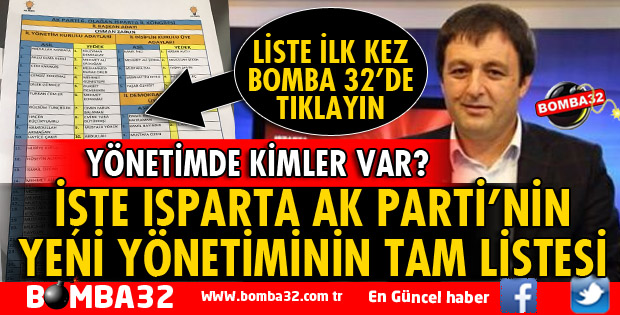 İŞTE AK PARTİ'NİN YENİ YÖNETİM LİSTESİ