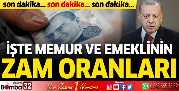 İŞTE MEMUR VE EMEKLI ZAM ORANLARI    