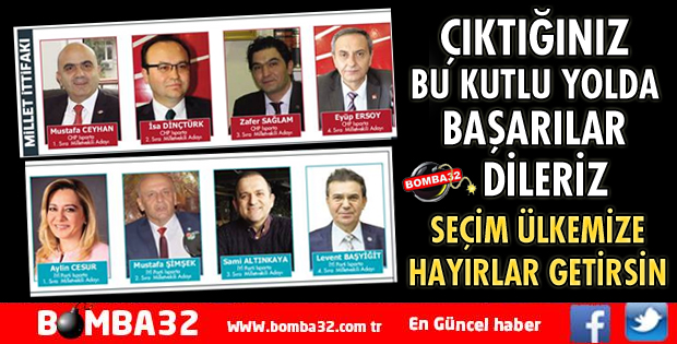 İŞTE MİLLET İTTİFAKININ ADAYLARI
