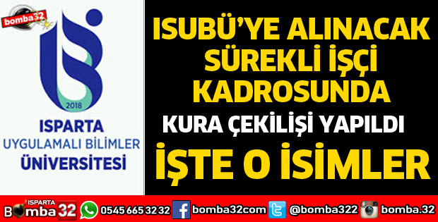 ISUBÜ'YE ALINACAK PERSONEL KURASI SONUÇLARI 